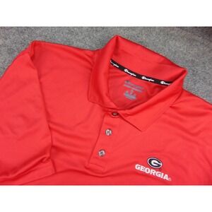 Georgia Polo Mens XL Red Solid Champion NCAA Bulldogs Gameday Sporty Activewear